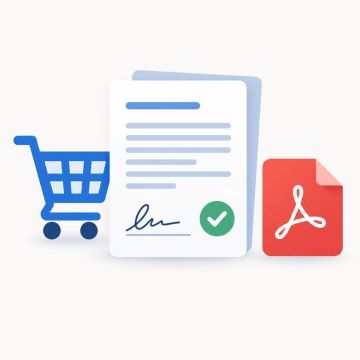 Order Agreement Sign & Proof Shopify app showing a signed checkout agreement with PDF evidence linked to an order.